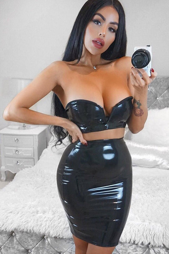 Black PU Co-ord Set - Allison