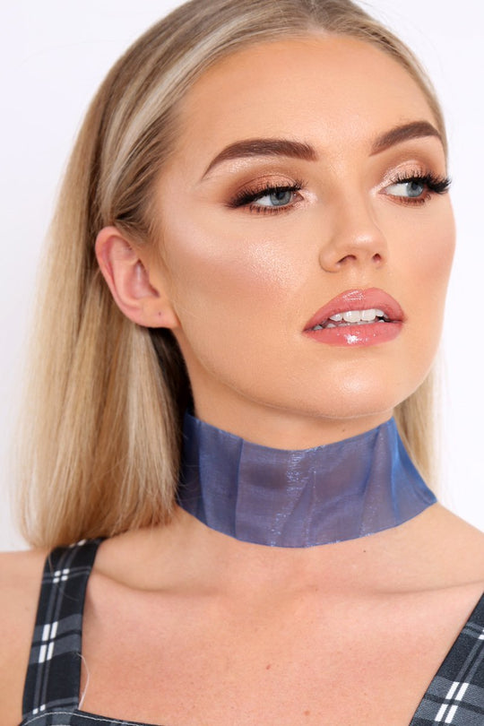 Royal Blue Organza Wide Choker - Aala