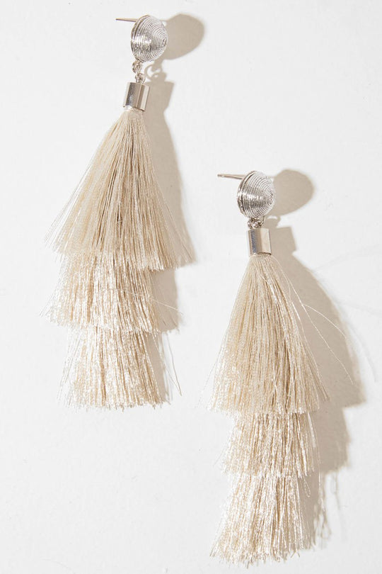 Silver Tassel Earrings - Denae