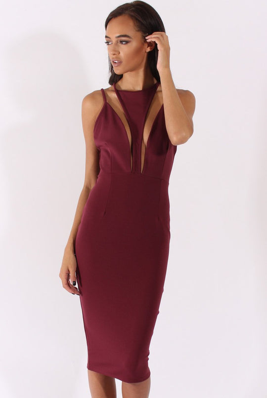 Purple Cut Out Strappy Midi Dress - Lotus