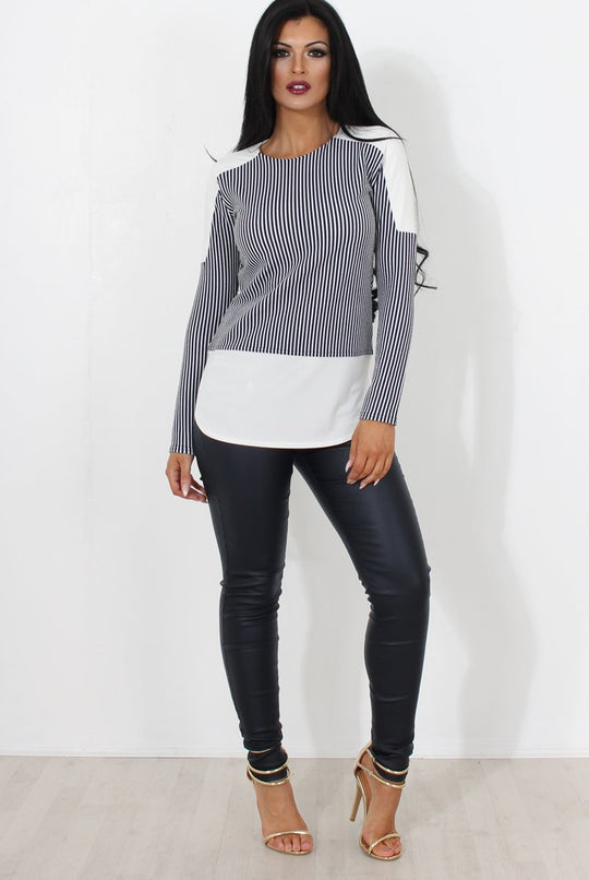 Navy High Waisted Skinny Jeans-Joffy