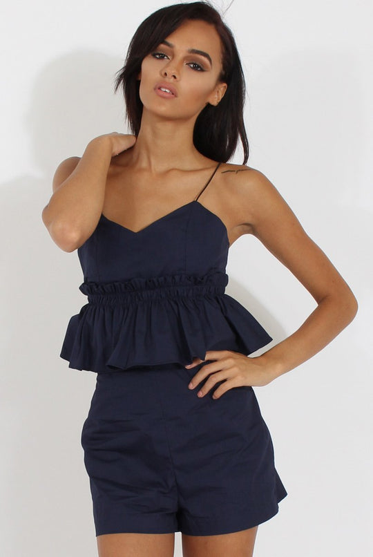 Navy Frill Layer Playsuit - Remi