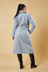 Grey Double Breasted Wool Look Coat - Eloise