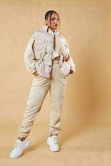 Stone Toggle Detail Cropped Gilet - Florence