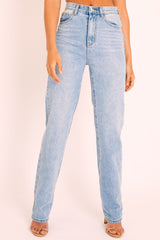 Blue Denim Extra Long Straight Leg Jeans - Blaise-Jeans