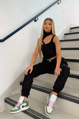 Black Cuffed Cargo Trousers - Genesis