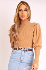 Tan Snake Chain Buckle Belt - Trula