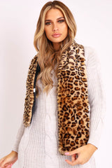 Leopard Print Faux Fur Short Scarf - Hollianna