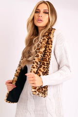 Leopard Print Faux Fur Short Scarf - Hollianna