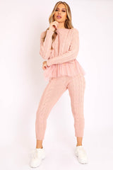 Light Pink Mesh Insert Jumper and Leggings Co-ord - Laurie