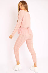 Light Pink Mesh Insert Jumper and Leggings Co-ord - Laurie