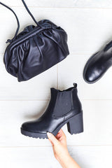 Black PU Leather Heeled Chelsea Boot - Eimi