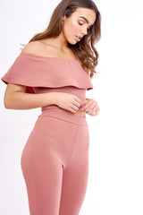 Blush Bardot Frill Co-ord - Kammie