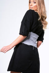 Grey Lace Up Raw Edge Corset Belt - Missy