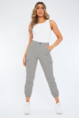 Light Grey Cuffed Cargo Trousers - Genesis