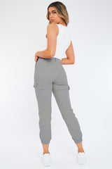 Light Grey Cuffed Cargo Trousers - Genesis