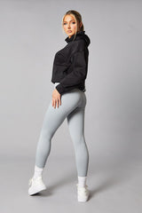 Grey Rib Knit High Waisted Leggings - Ren
