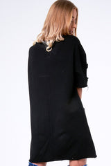 Black Distressed Detail Short Sleeved Jumper Dress - Cammie