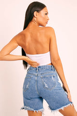 White Bandana Scarf Print Crop Top - Jacquelin