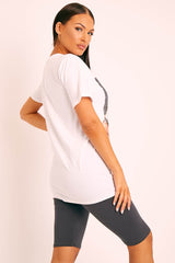 White A La Mode Graphic T-shirt - Nala