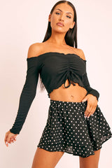 Black Polka Dot Tiered Shorts - Maiyah