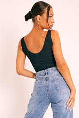 Black Tie Bow Ribbed Crop Top - Naziah