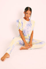 Mint Tie Die Puff Sleeve Loungewear Co-ord - Okla