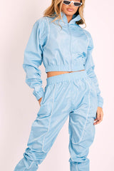Light Blue Zip Front Hoodie Cuff Jogger Co-Ord - Kason