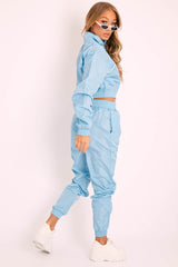 Light Blue Zip Front Hoodie Cuff Jogger Co-Ord - Kason