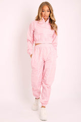 Pink Zip Front Hoodie Cuff Jogger Co-Ord - Kason