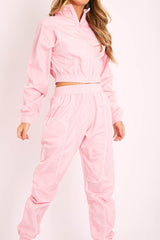 Pink Zip Front Hoodie Cuff Jogger Co-Ord - Kason