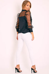 White High Waist Raw Hem Skinny Jeans - Calissa