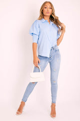 Mid Blue Slight Distressed Skinny Jeans - Fina