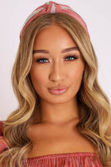 Rose Diamante Embellished Knotted Hair Band - Karri