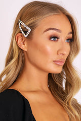 Black Silver Diamante Hair Clip - Ezme