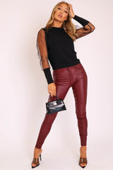 Black Fishnet Mesh Sleeve Top - Ebbie