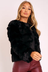 Black Faux Fur Jacket - Estelle
