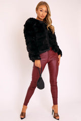 Black Faux Fur Jacket - Estelle