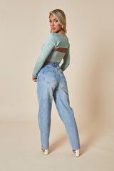 Sage Asymmetric Cut Out Back Cropped Top - Koko