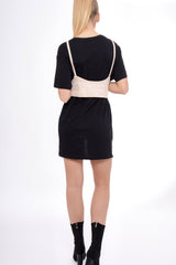 Nude Corset Lace Up Eyelet Crop Top - Mylene