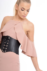 Rose Lace Up Corset Belt Dress - Shlya
