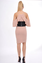 Rose Lace Up Corset Belt Dress - Shlya