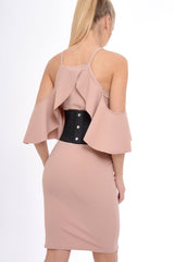 Rose Lace Up Corset Belt Dress - Shlya