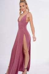 Rose Front Split Leg Maxi Dress - Effy