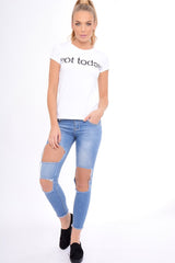 White Not Today Slogan T-Shirt - Kaarla