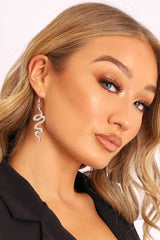 Silver Snake Earrings - Galya
