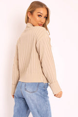 Stone Knit High Neck Jumper - Jaelynn
