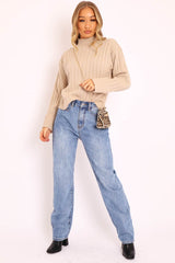 Stone Knit High Neck Jumper - Jaelynn