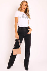 White Hand Heart Graphic T Shirt - Luana