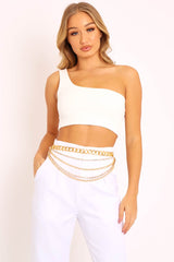 Gold Multi Chain Diamante Belt - Petrona